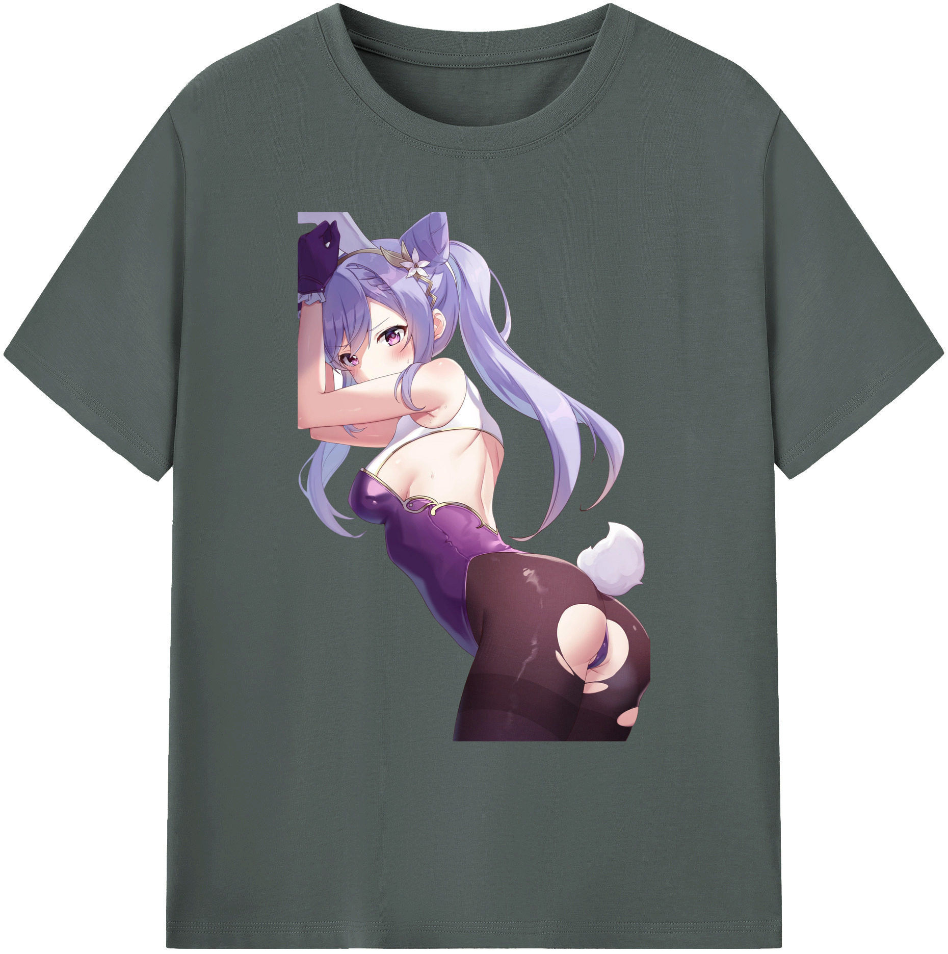 げんし神 刻晴 こくせい genshin Kokusei 綿100％ メンズ半袖Tシャツ｜肌触りやわらか＆通気性